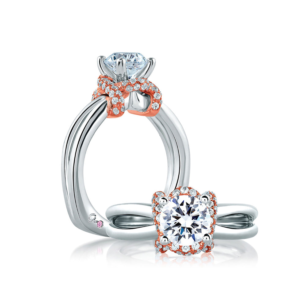 A.Jaffe Designer Pink Diamond Knot Flowing Shank Engagement Ring MES583/128