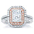 A.Jaffe Double Halo Radiant Cut Rose Gold Diamond Engagement Ring MES637/139