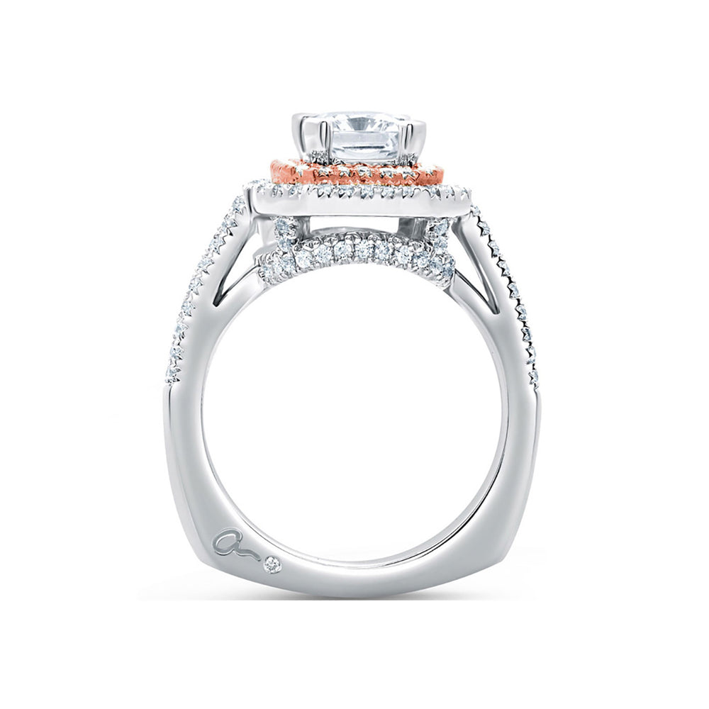 Lafonn Baguette Halo Engagement Ring PINK RINGS Size 5 Platinum