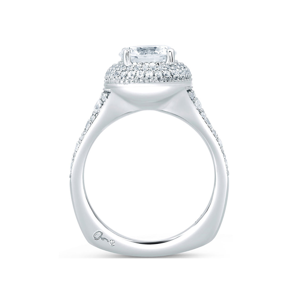 A.Jaffe Pavé Deco Double Round Halo Diamond Engagement Ring MES640/214