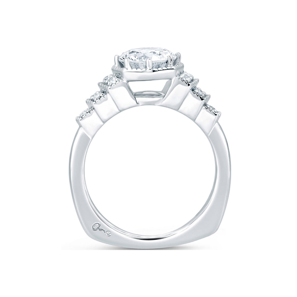 A.Jaffe Deco Vintage Step Diamond Engagement Ring MES642/115