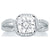 A.Jaffe Split Shank Cushion Cut Halo Diamond Engagement Ring MES650/187