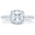 A.Jaffe Cushion Cut Halo with Baguette and Princess Shoulder Diamond Engagement Ring MES652/151