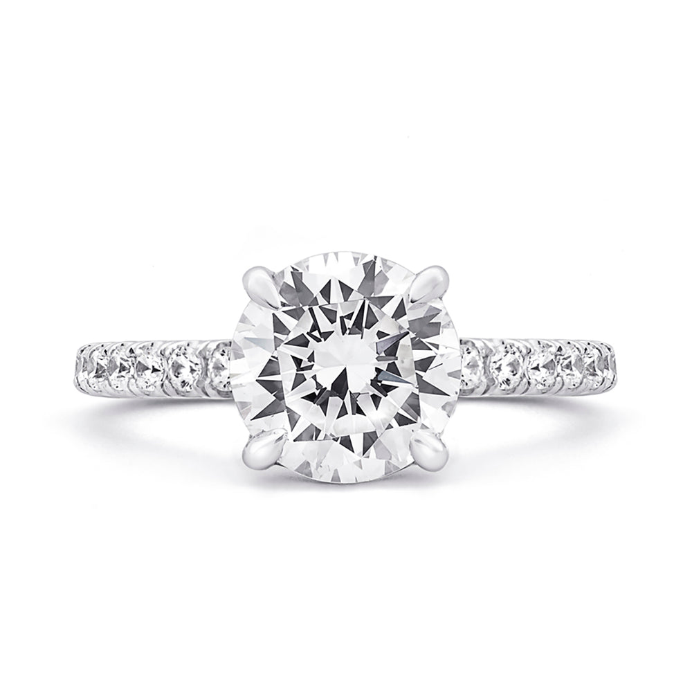 A.Jaffe French Pave Diamond Gallery Round Center Engagement Ring MES715/237