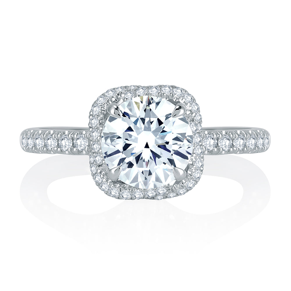 A. Jaffe Regal Split Signature Round Diamond Engagement Ring – Morton &  Rudolph