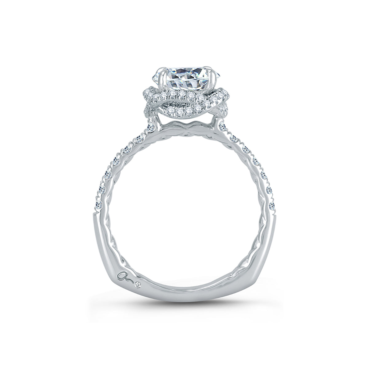 A.Jaffe Intertwined Diamond Halo Quilted Engagement Ring MES769Q/121