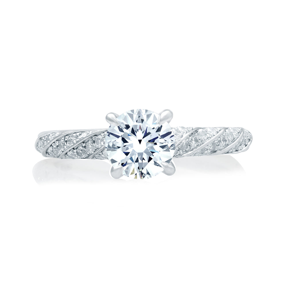 A.Jaffe Diamond Twist Cathedral Engagement Ring MES820/133