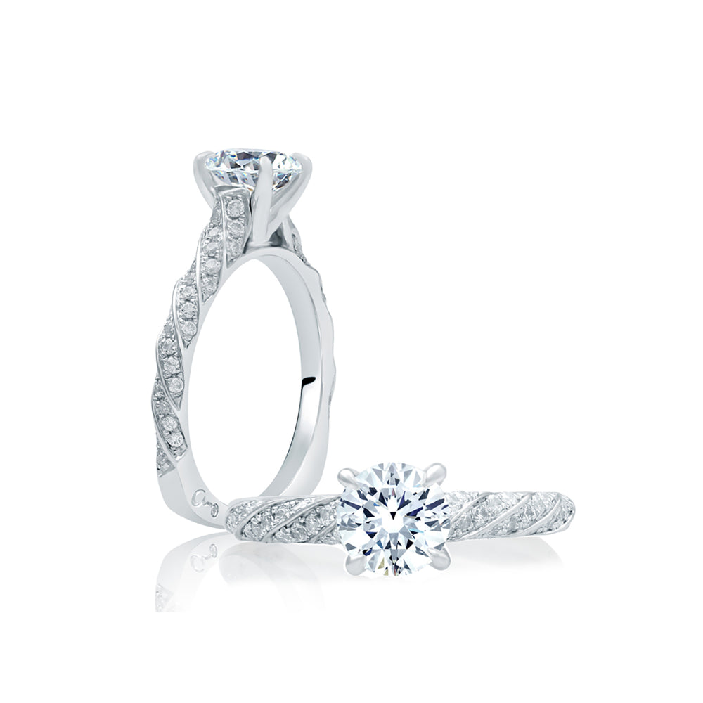 A.Jaffe Diamond Twist Cathedral Engagement Ring MES820/133