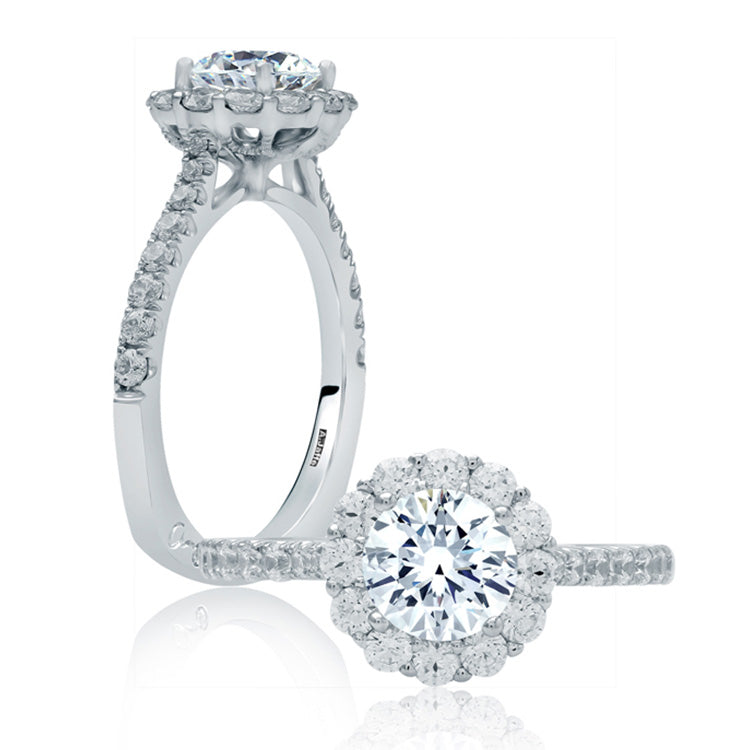 A.Jaffe Round Halo Diamond Engagement Ring MES822/176