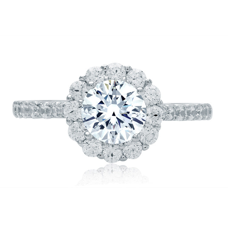 A.Jaffe Round Halo Diamond Engagement Ring MES822/176