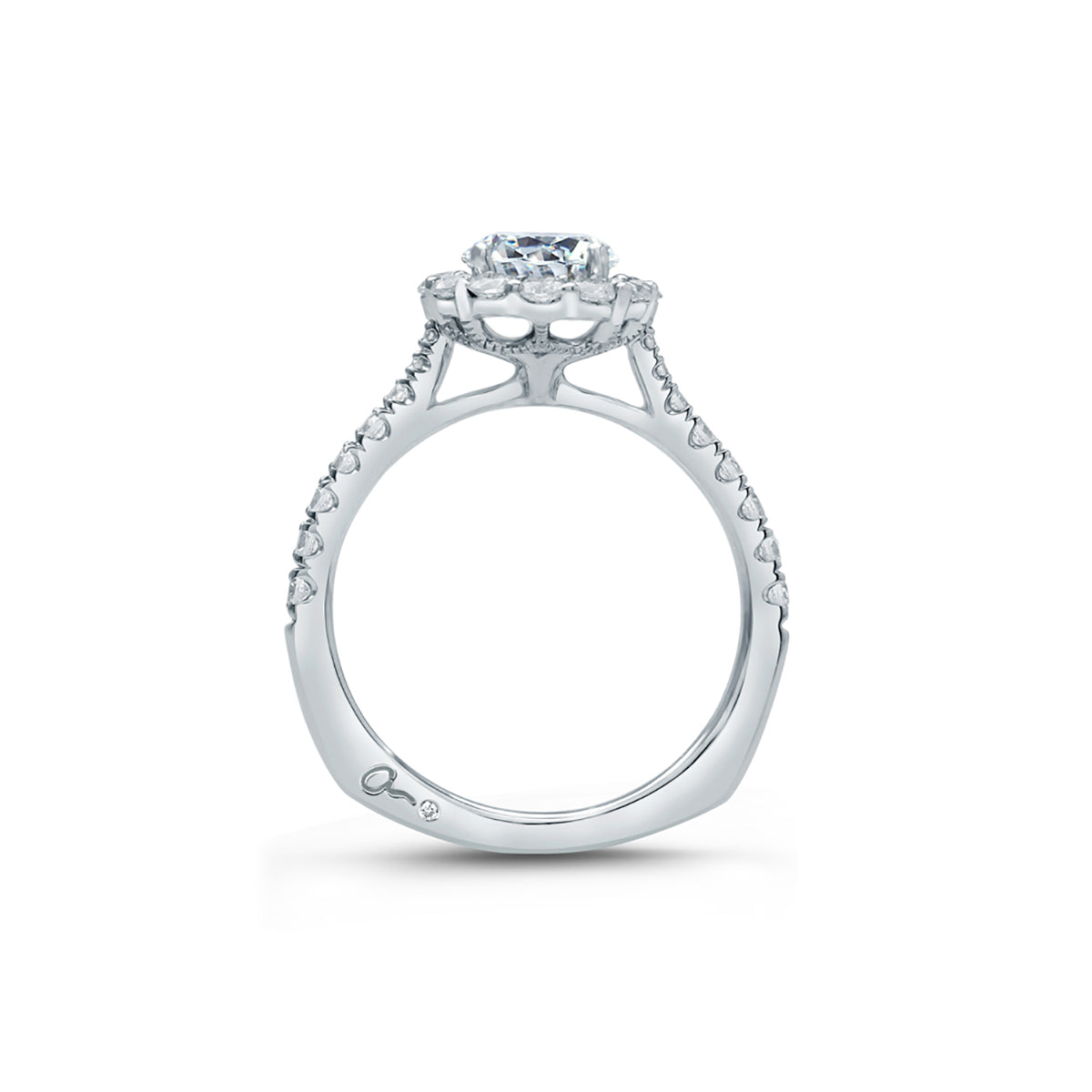 A.Jaffe Round Halo Diamond Engagement Ring MES822/176