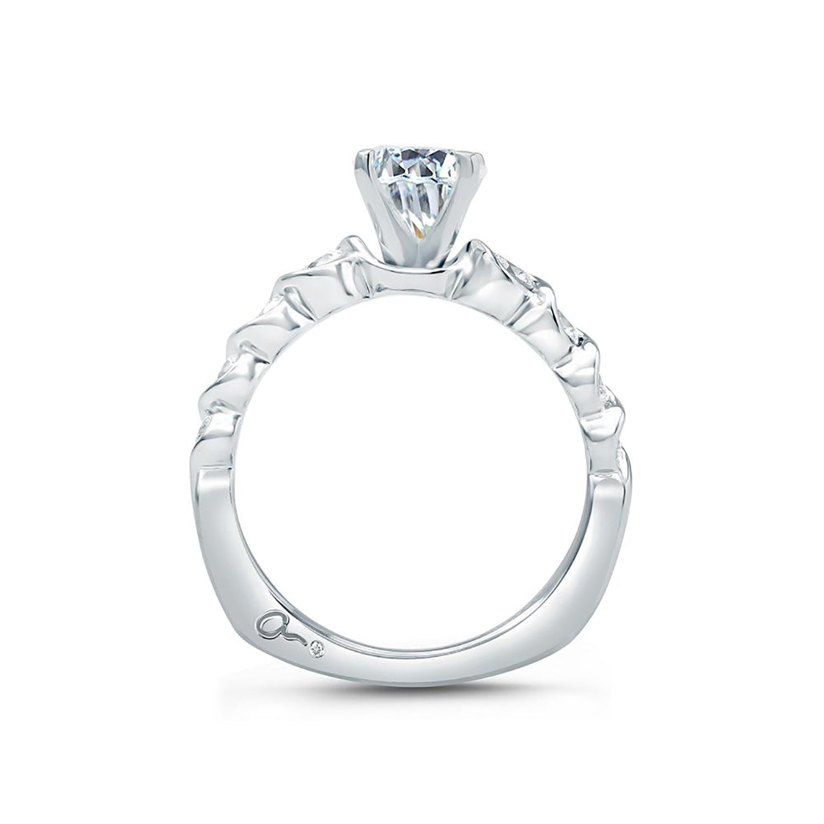 A.Jaffe Diamond Wave Shank Engagement Ring MES823/55