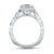 A.Jaffe Floral Halo Alternating Diamond Shank Engagement Ring MES828/131