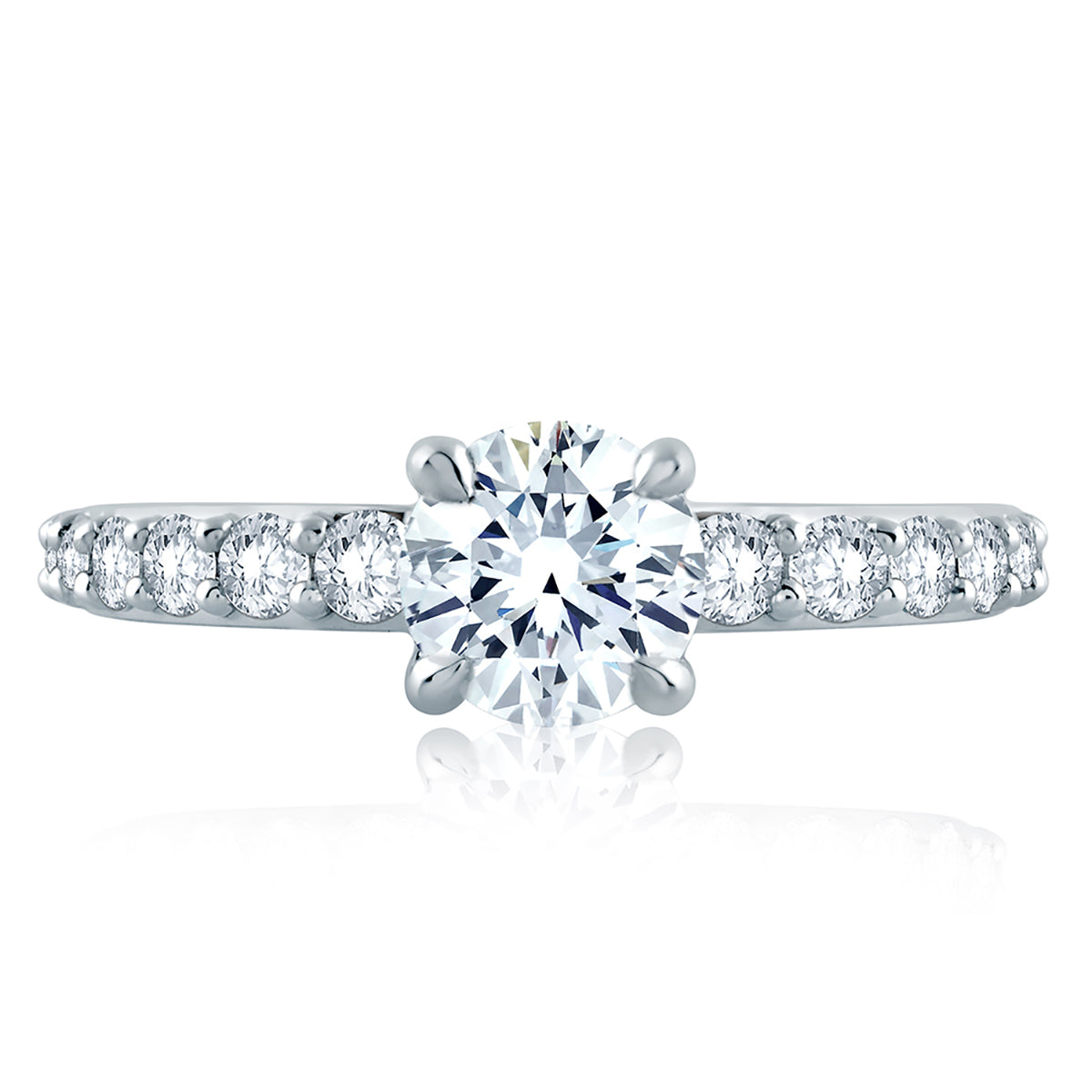 A.Jaffe Two Tone Shared Prong Diamond Engagement Ring MES847/164