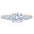 A.Jaffe Two Tone Three Stone Pave Diamond Engagement Ring MES850/184