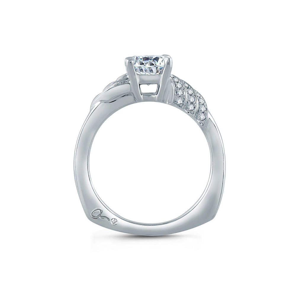A.Jaffe Diamond Asymmetrical Wave Solitaire Engagement Ring MES856/112