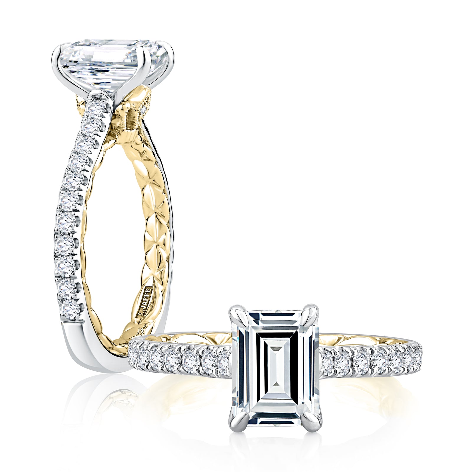 A.Jaffe Modern Royals Empire Emerald Diamond Quilted Engagement Ring MESEC2505Q/199