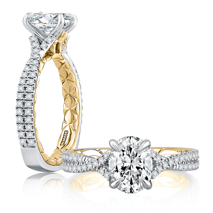 A.Jaffe Modern Royals Majestic Oval Diamond Quilted Engagement Ring MESOV2499Q/236
