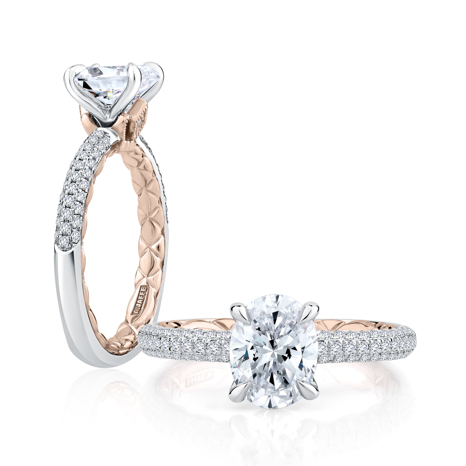 A.Jaffe Modern Royals Opulent Oval Diamond Quilted Engagement Ring MESOV2507Q/228