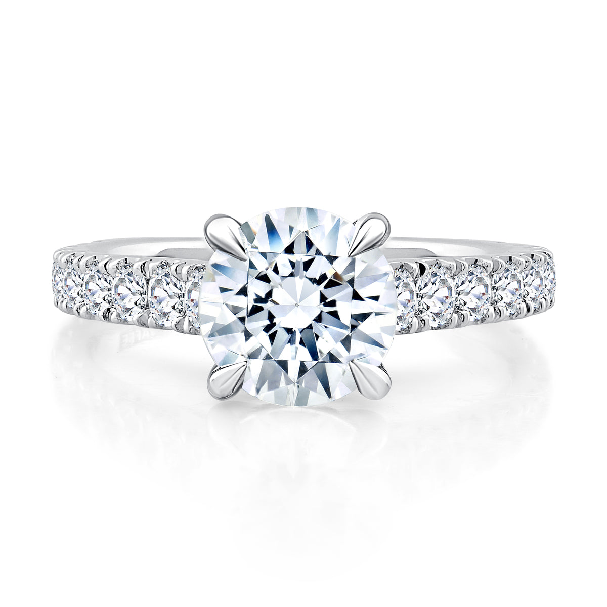 A.Jaffe Signature Diamond Peek-A-Boo Halo with Gallery Accent Engagement Ring MESRD2774/232