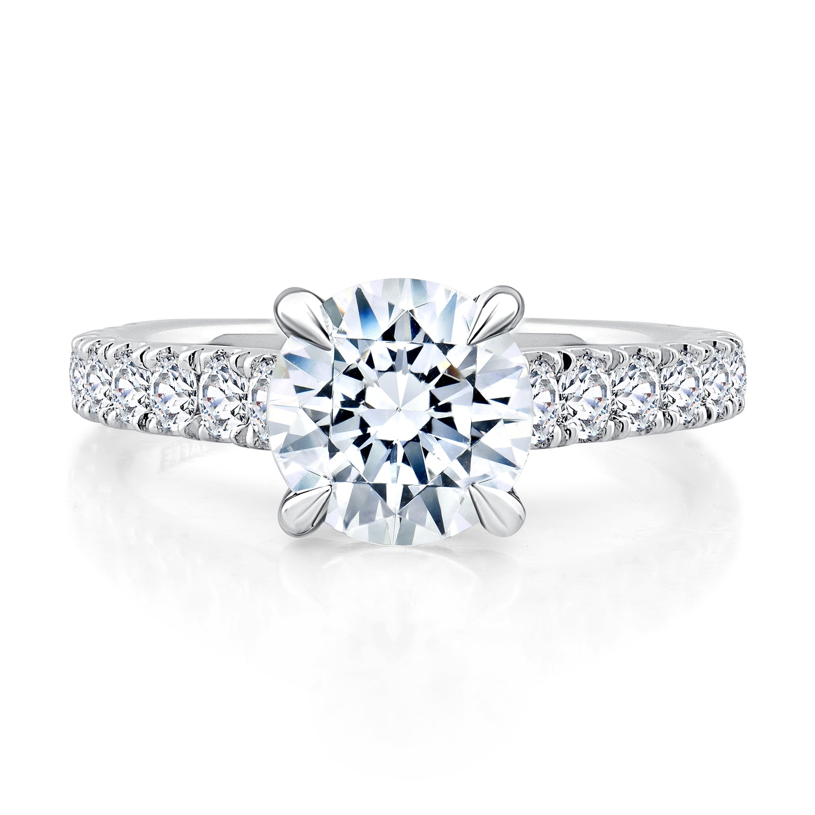 A.Jaffe Signature Diamond Peek-A-Boo Halo with Gallery Accent Engagement Ring MESRD2774/232