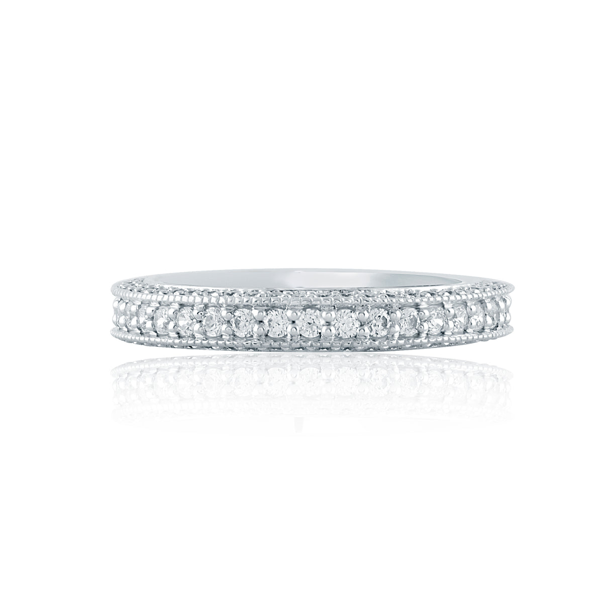 A.Jaffe Intricate Art Deco Milgrain Diamond Wedding Band MR1465/103