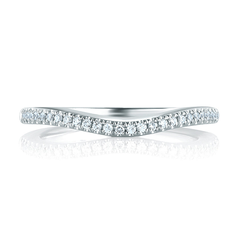 A.Jaffe Delicate Pavé Contoured Diamond Wedding Band MR1556/15
