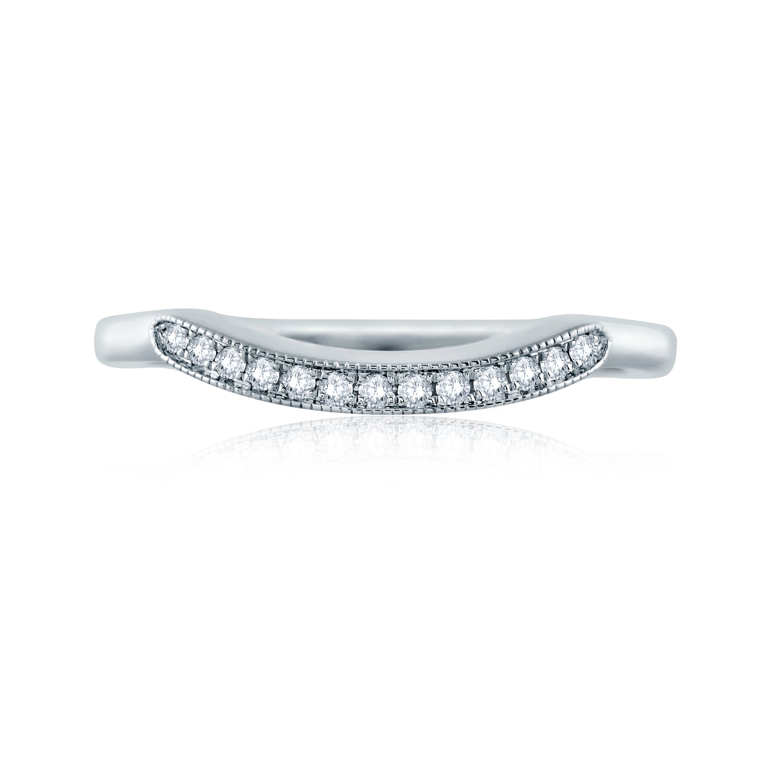 A.Jaffe Milgrain Contoured Pavé Diamond Wedding Band MR1754/08