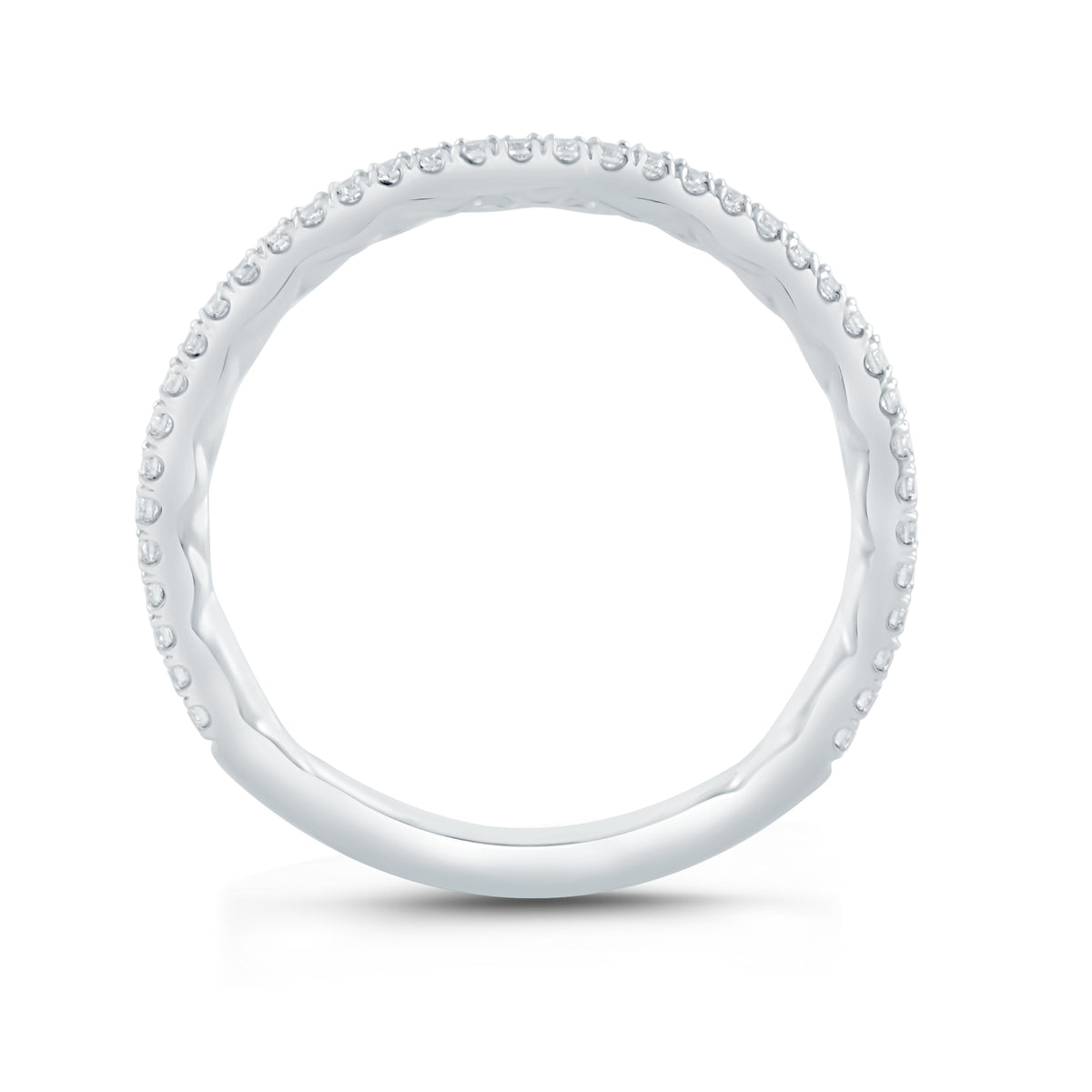 A.Jaffe Contoured Delicate Pavé Diamond Quilted Wedding Band MR1863Q/19