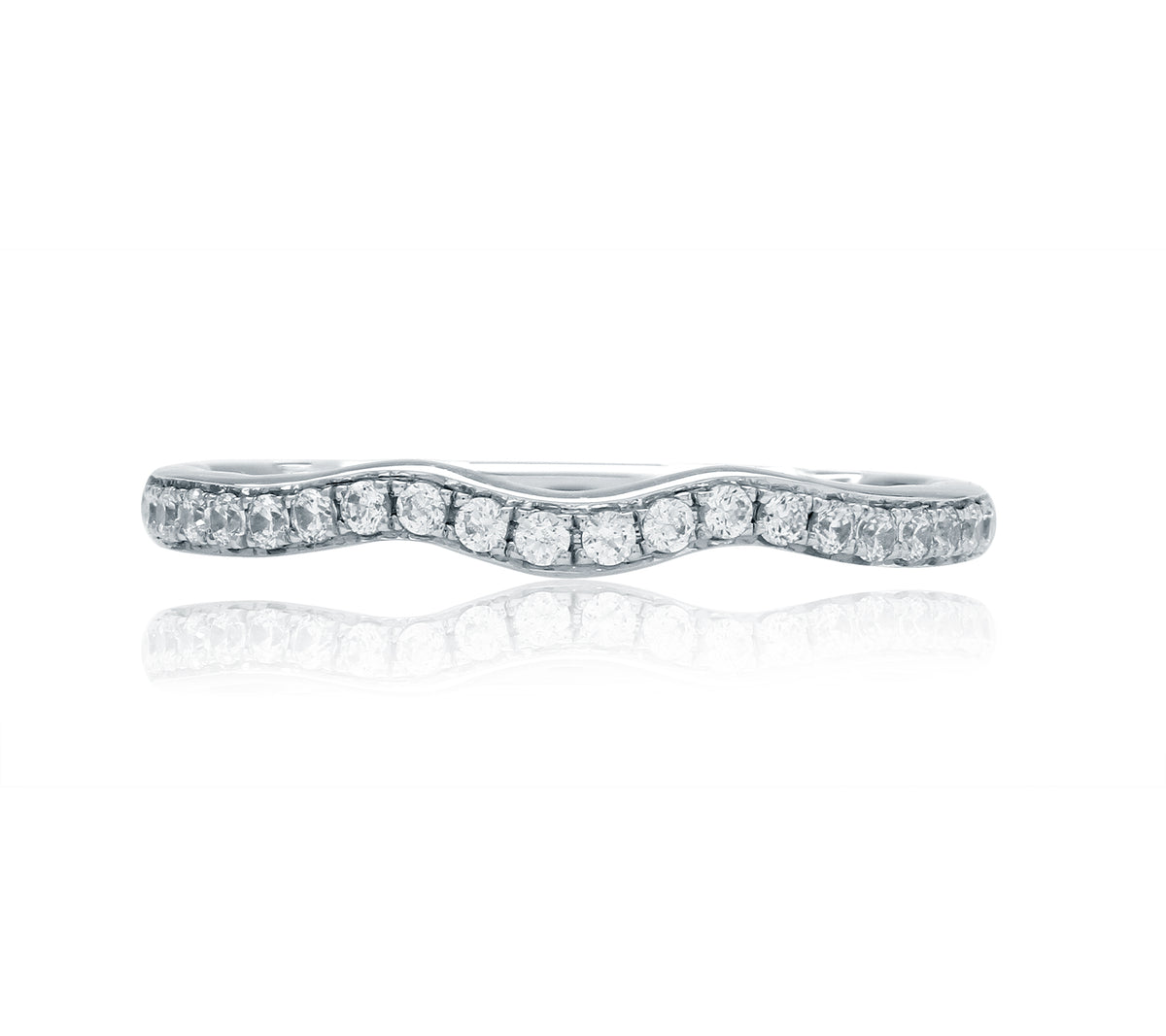 A.Jaffe Contoured Prong Set Diamond Quilted Wedding Band MR2043Q/20