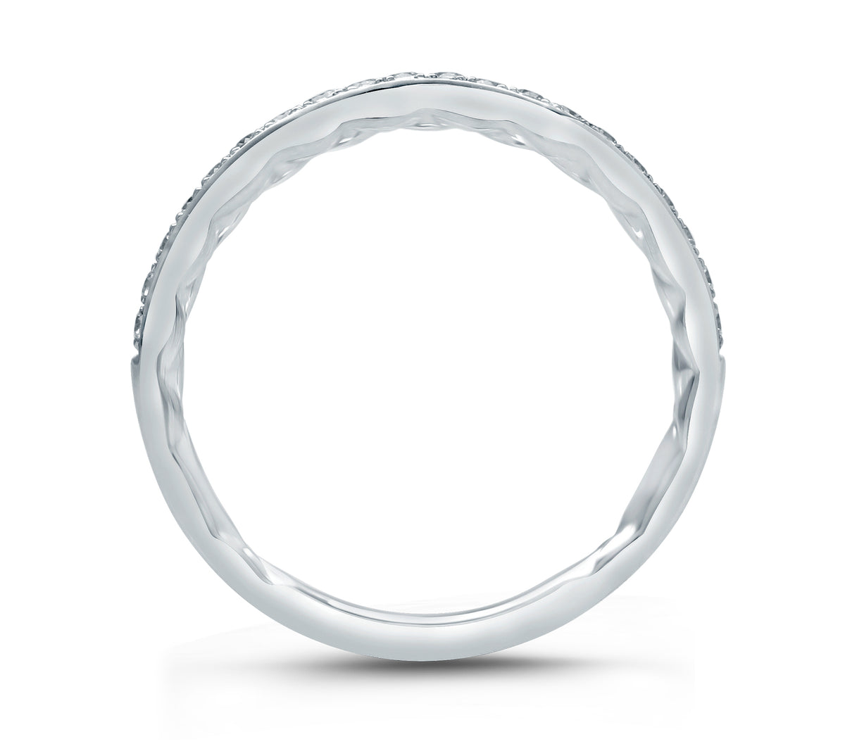 A.Jaffe Contoured Prong Set Diamond Quilted Wedding Band MR2043Q/20