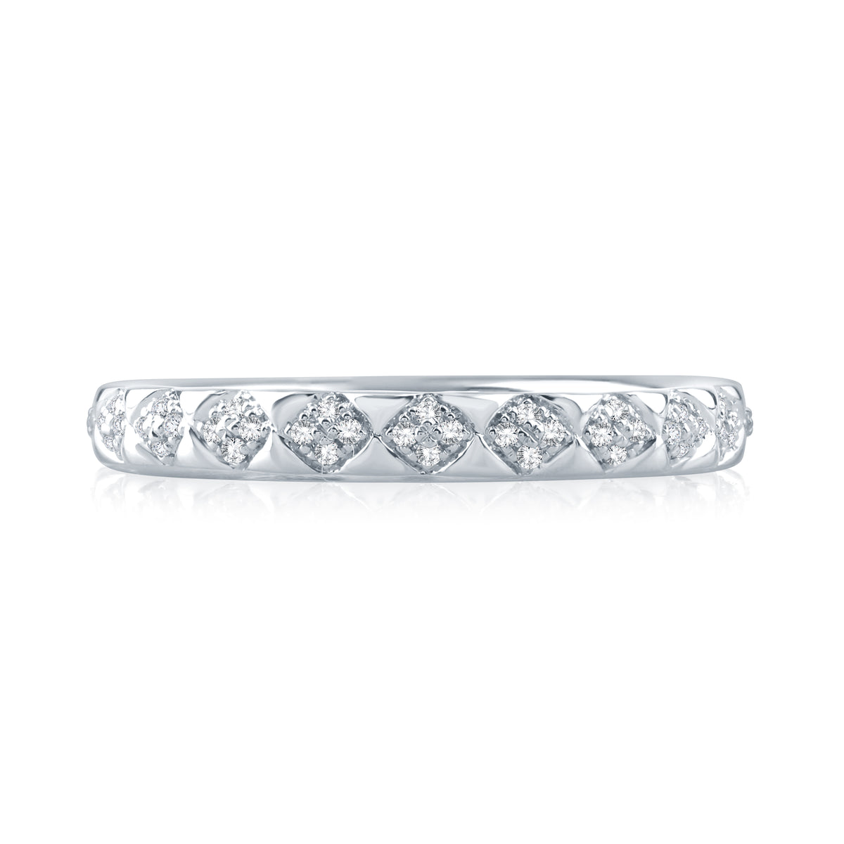 A.Jaffe Multi Diamond Accented Quilted Wedding Band MR2125Q/18