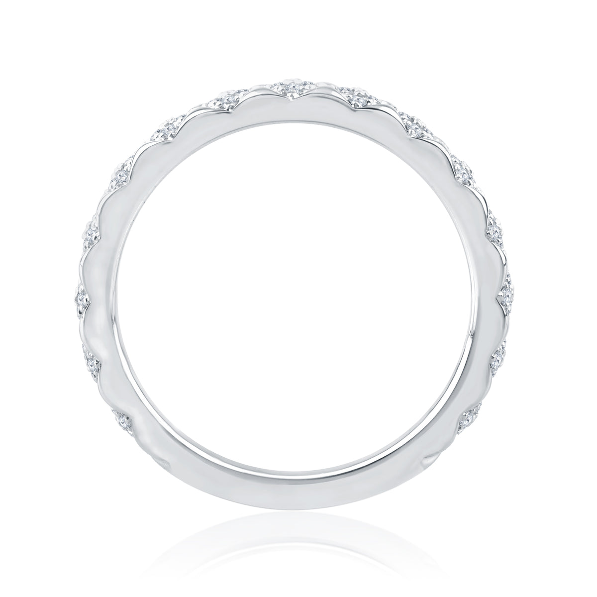 A.Jaffe Multi Diamond Accented Quilted Wedding Band MR2125Q/18