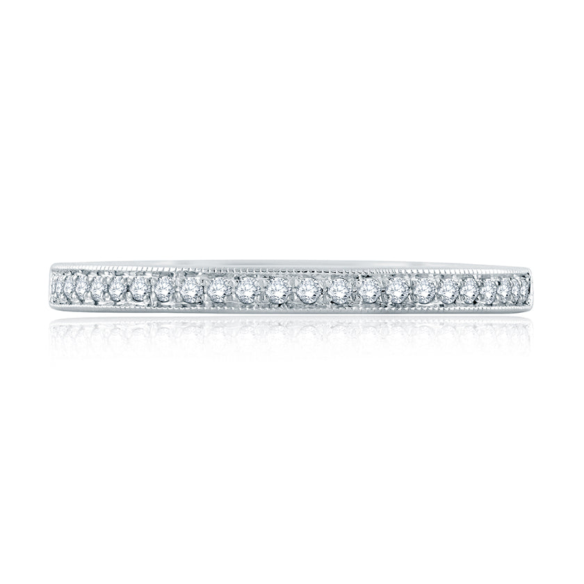 A.Jaffe Milgrain Accent Diamond Quilted Wedding Band MR2191Q/12