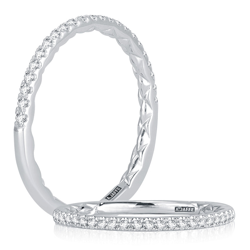 A.Jaffe Delicate Pavé Diamond Quilted Wedding Band MR3001Q/23