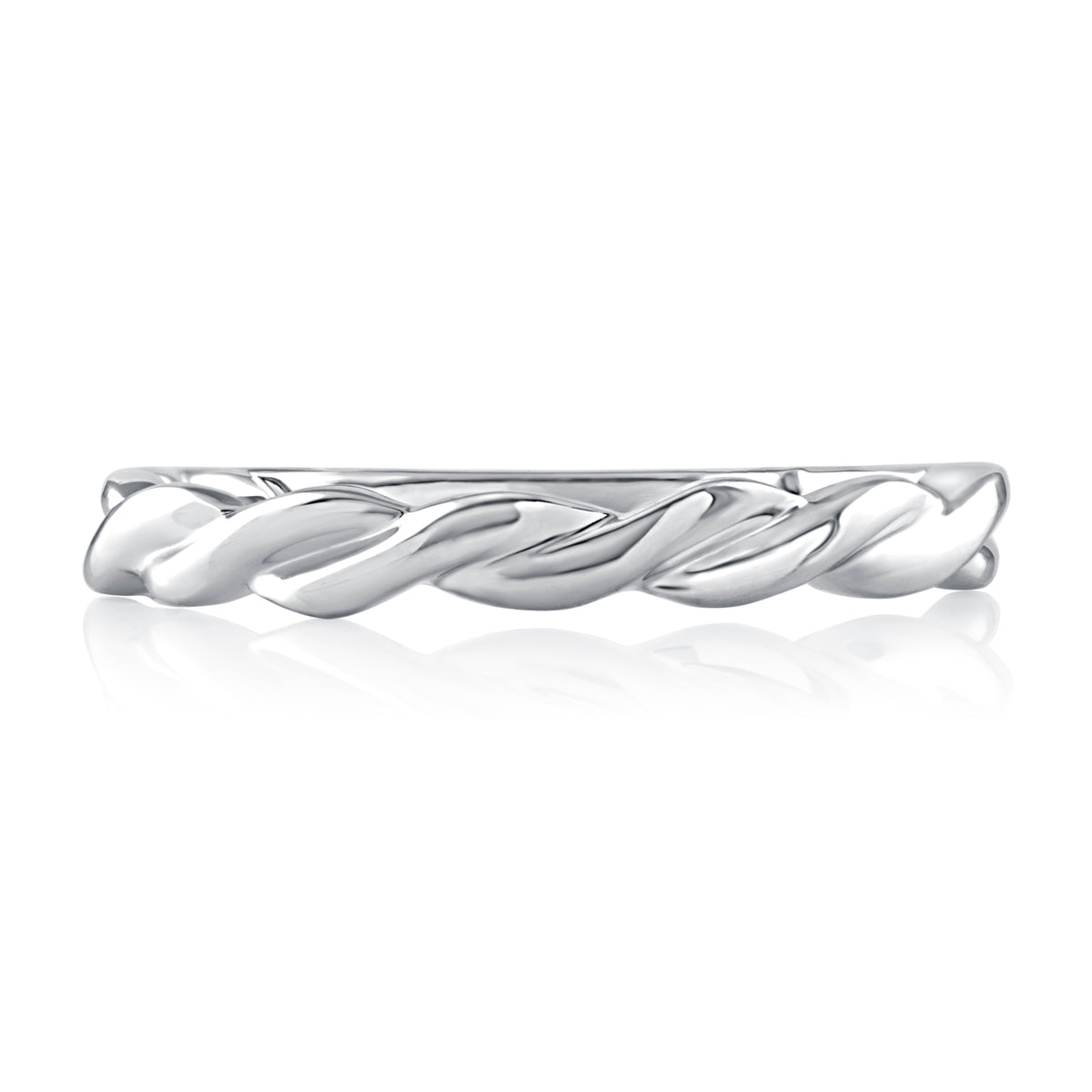 A.Jaffe Twisted Vine Solitaire Quilted Wedding Band MRCRD2398Q/PL