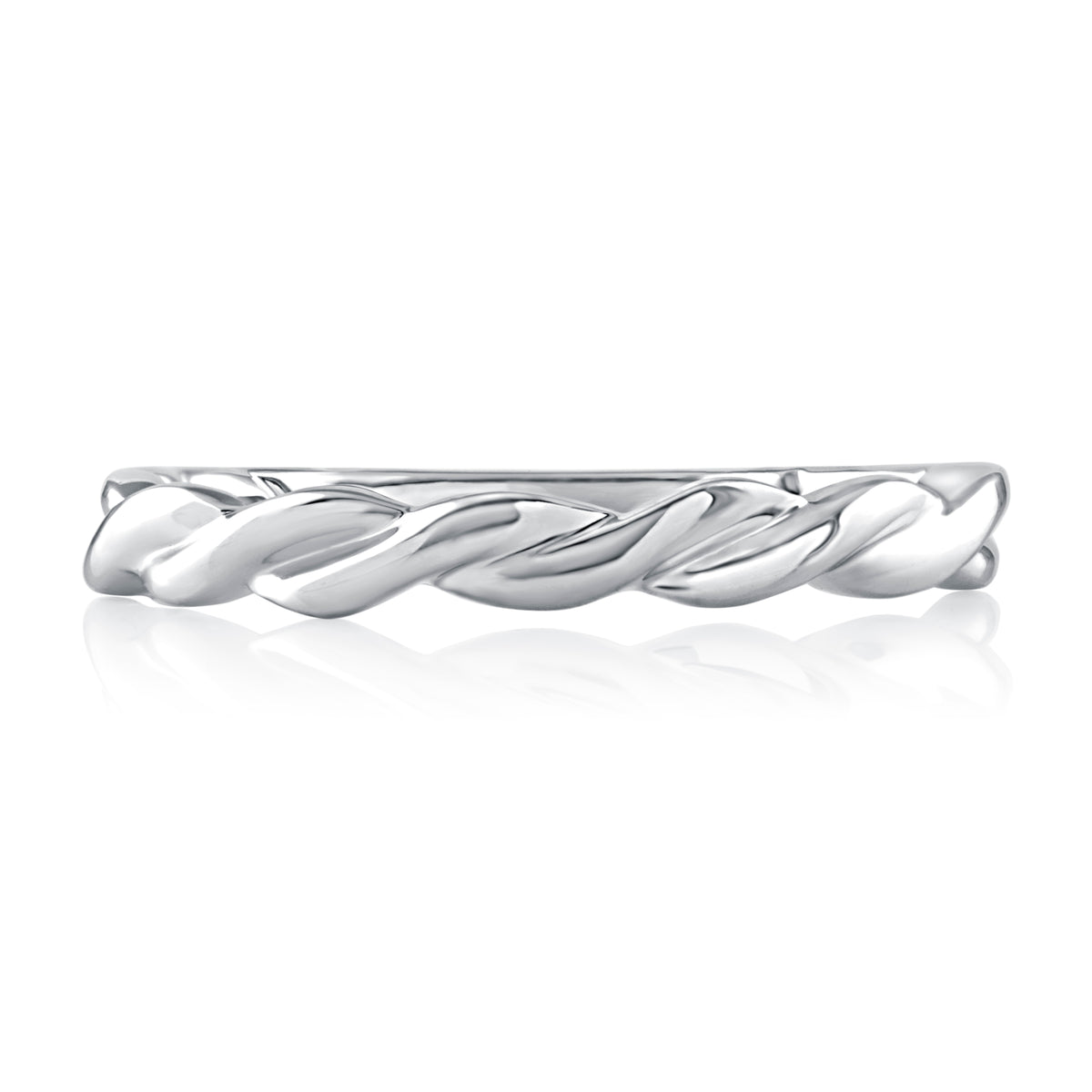 A.Jaffe Twisted Vine Solitaire Quilted Wedding Band MRCRD2398Q/PL