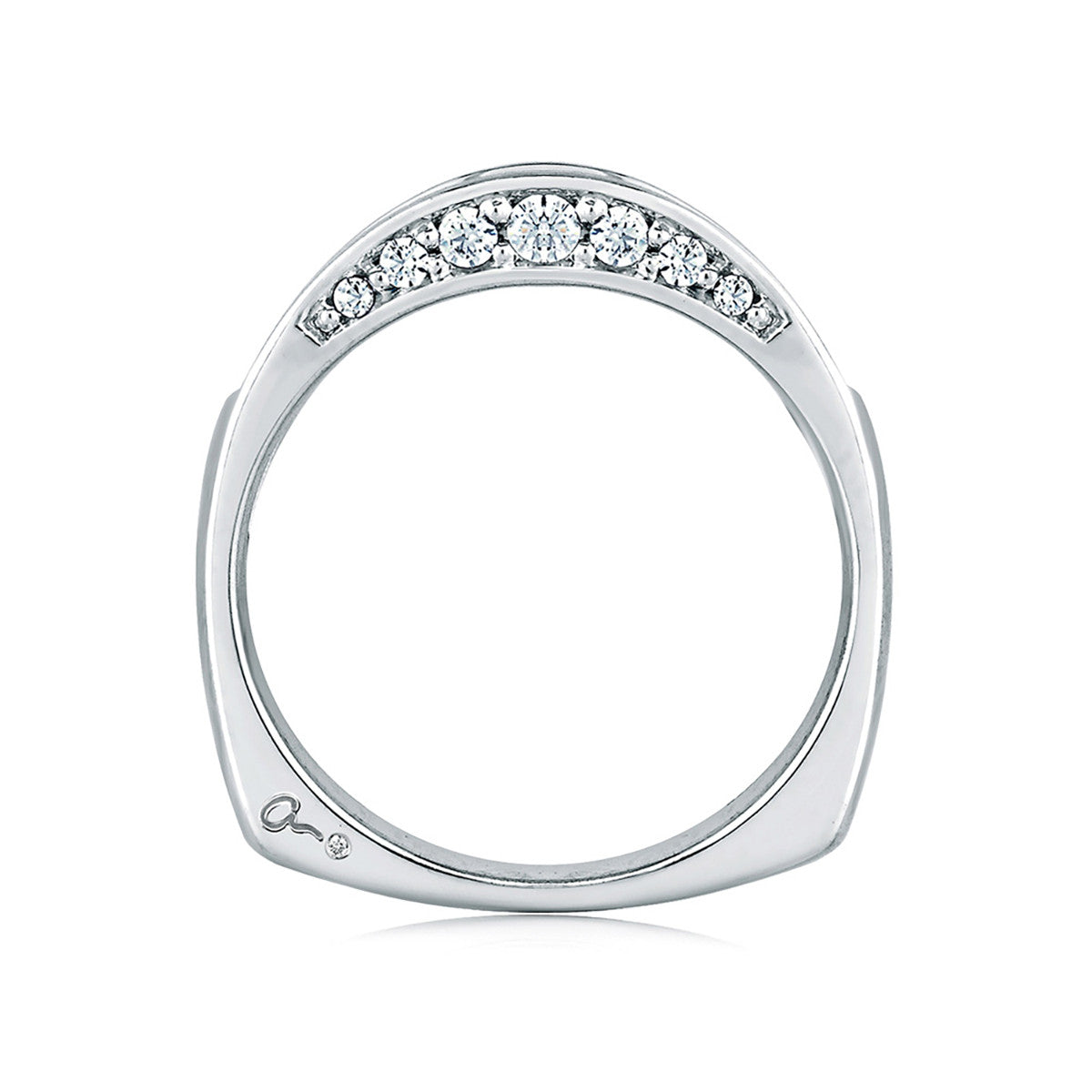 A. Jaffe Elegant Diamond &amp; Diamond Profile Wedding Band MRS025/66