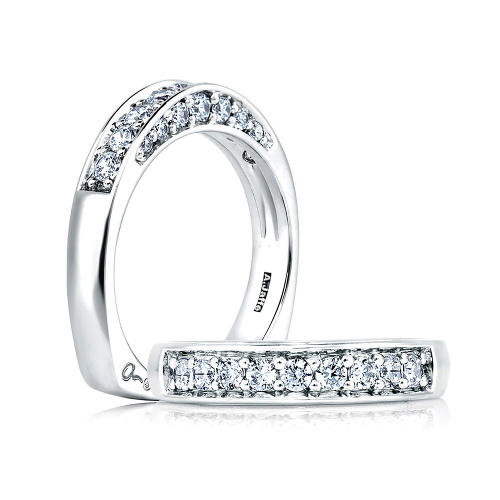 A. Jaffe Elegant Diamond & Diamond Profile Wedding Band MRS025/66
