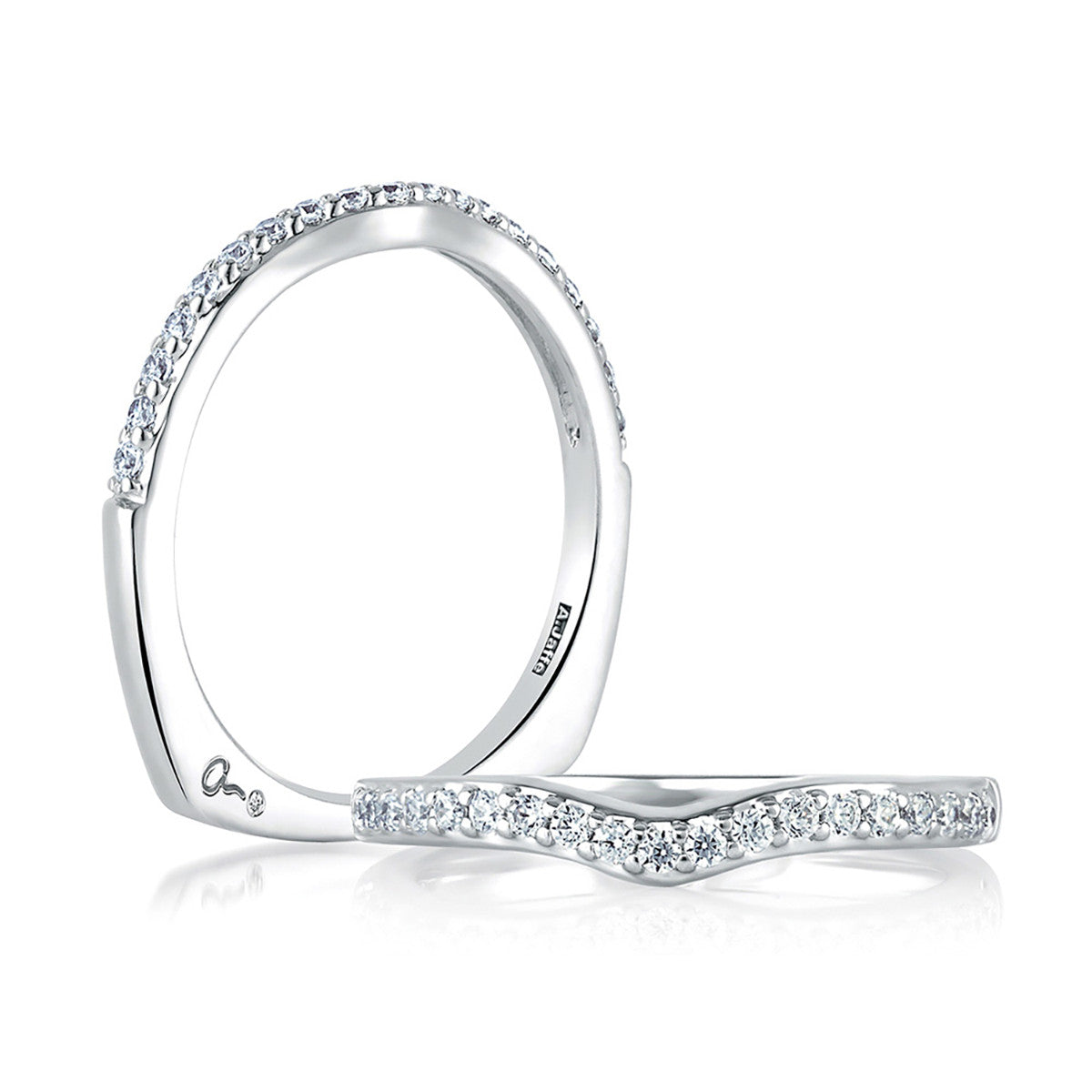 A. Jaffe Perfect Fit Shared Prong Contour Diamond Wedding Band MRS143/23