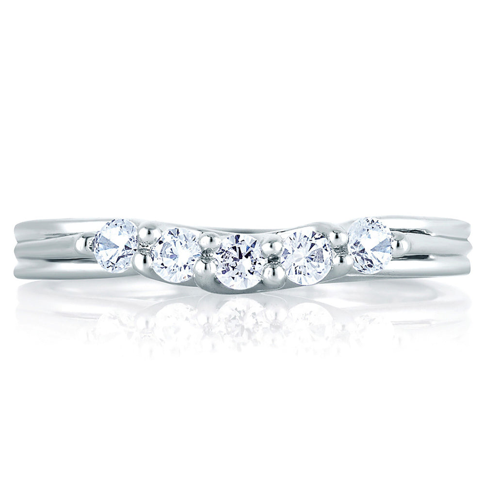 A. Jaffe Signature Five Stone Trellis Diamond Wedding Band MRS225/35