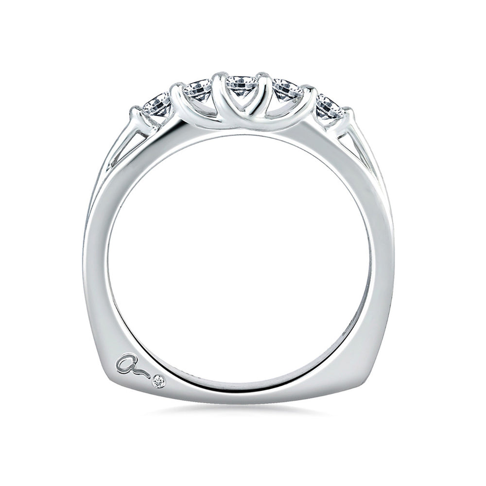 A. Jaffe Signature Five Stone Trellis Diamond Wedding Band MRS225/35