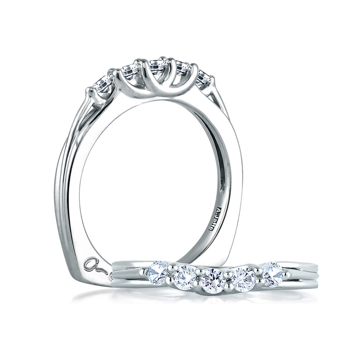 A. Jaffe Signature Five Stone Trellis Diamond Wedding Band MRS225/35