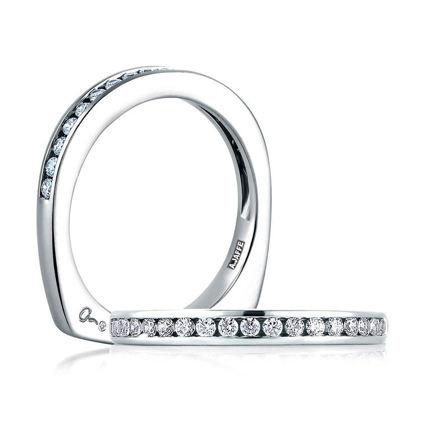 A.Jaffe Signature Sparkling Channel Set Diamond Wedding Band MRS233/27