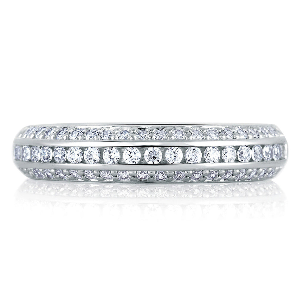 A. Jaffe Classic Three Row Diamond Signature Wedding Band MRS235/59