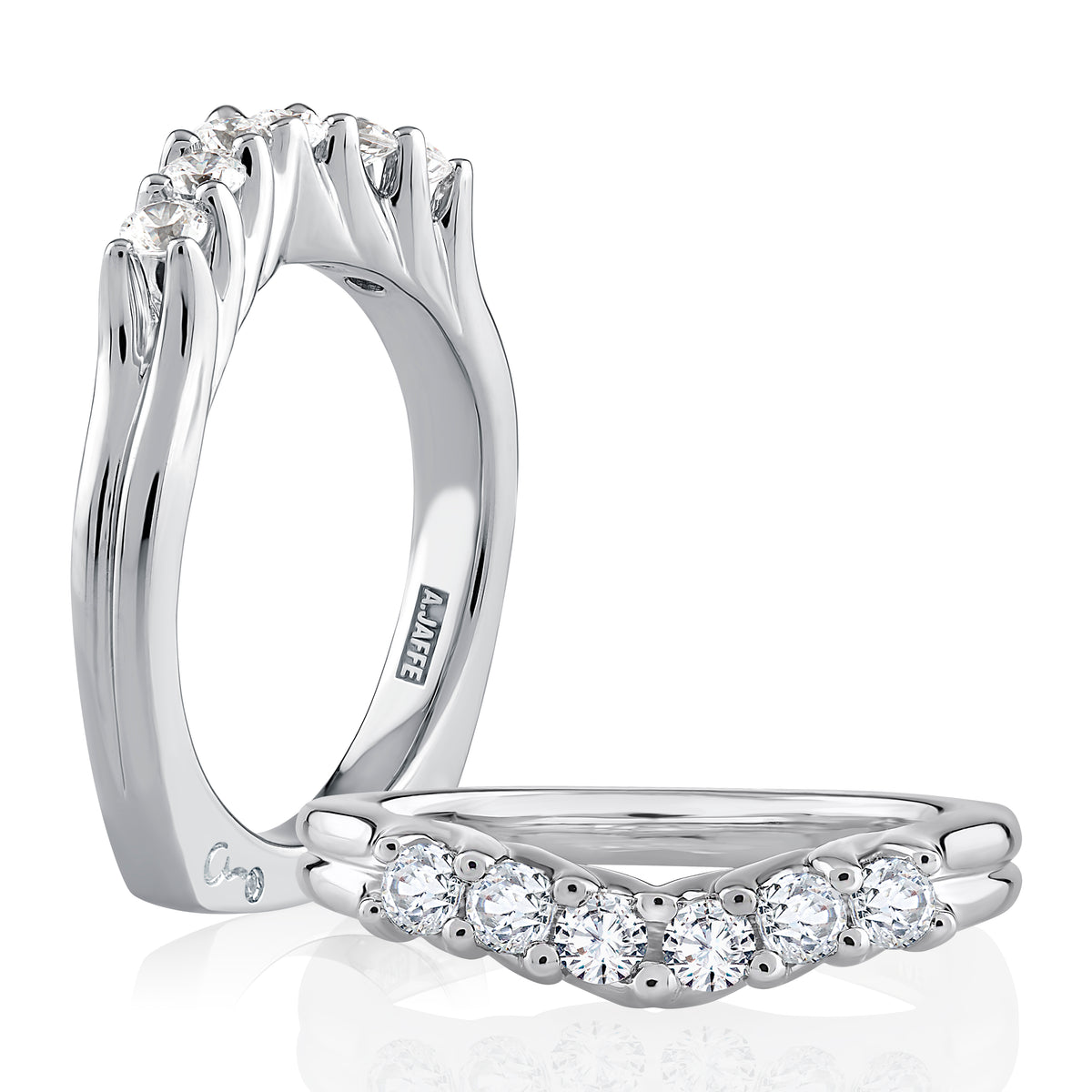 A.Jaffe Signature Six Stone Trellis Diamond Wedding Band MRS263/36