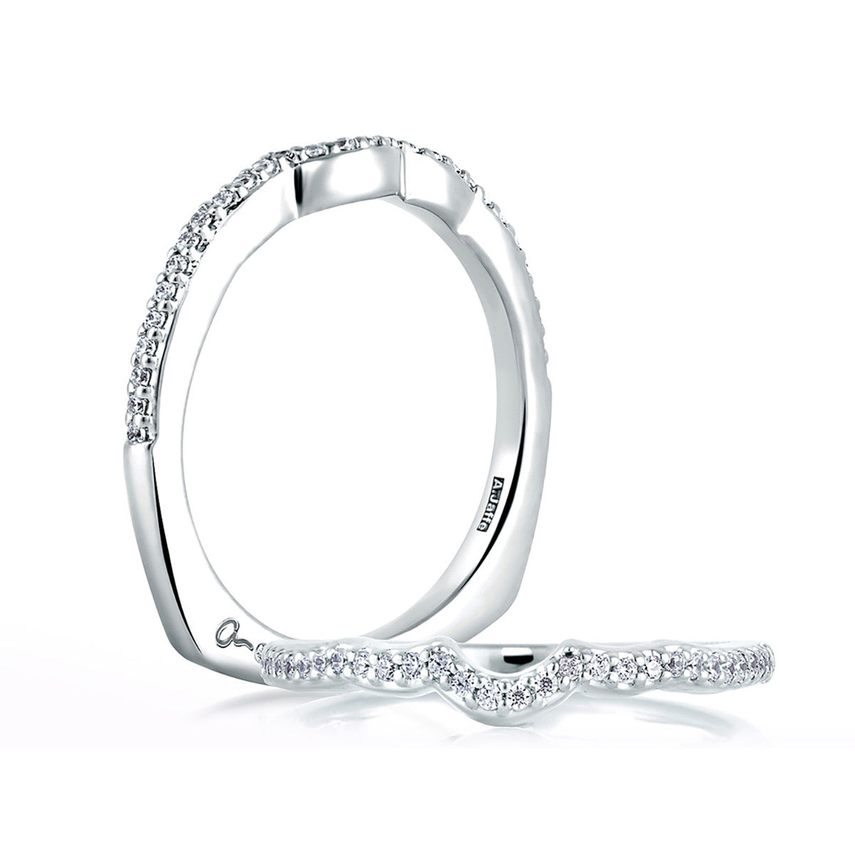 A. Jaffe Shared Prong Contoured Diamond Wedding Band MRS283/15