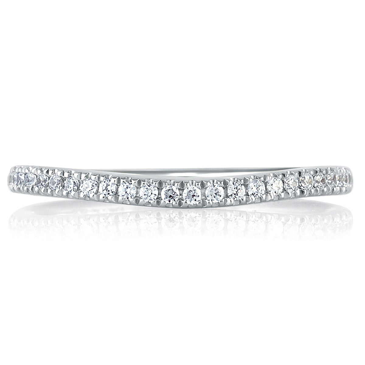 A. Jaffe Sparkling Pave Set Contour Signature Band MRS333/18