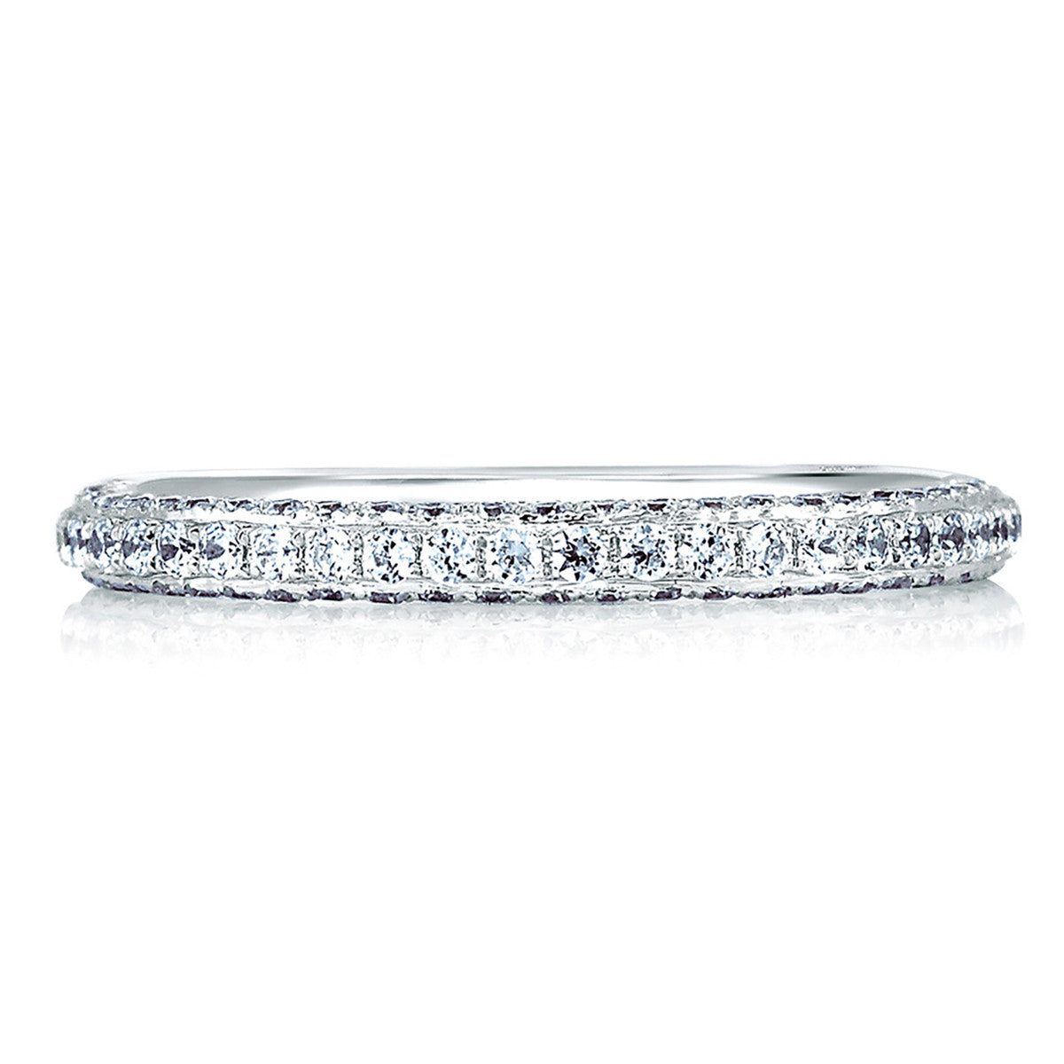 A. Jaffe Signature Pave Diamond &amp; Diamond Encrusted Profile Wedding Band MRS379/46