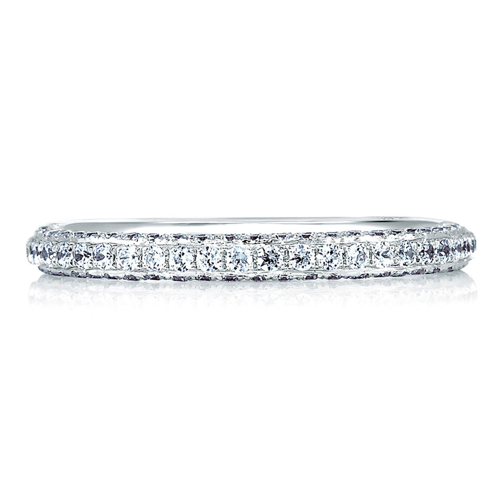 A. Jaffe Signature Pave Diamond & Diamond Encrusted Profile Wedding Band MRS379/46